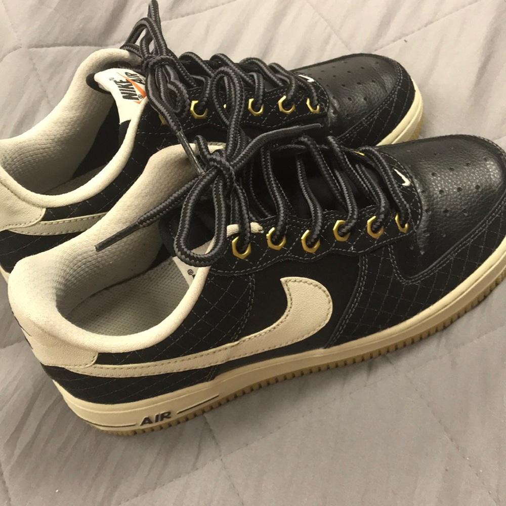 Black Quilted Nubuck Air Force 1s